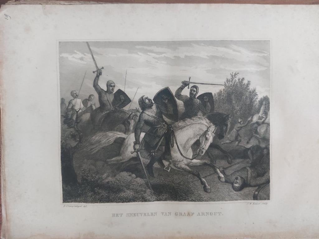 19 / Het sneuvelen Graaf van Holland Arnout in het jaar 993, Ophalen of Verzenden