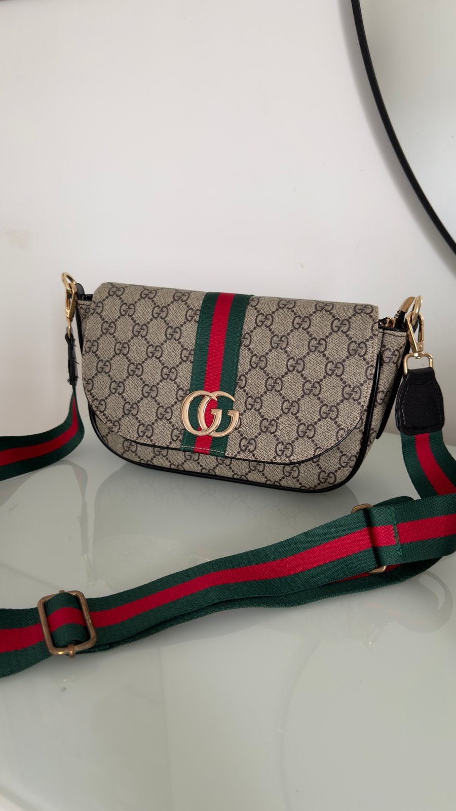 Gucci stijl tas - Niet origineel, Ophalen of Verzenden, Zo goed als nieuw, Bruin, Schoudertasje