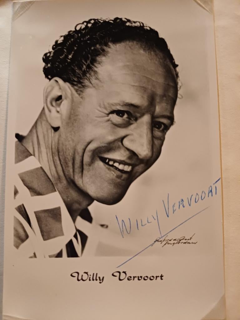 Gesigneerde foto Willy Vervoort - Zanger/Entertainer, 1960 tot 1980, Gebruikt, Foto, Ophalen of Verzenden