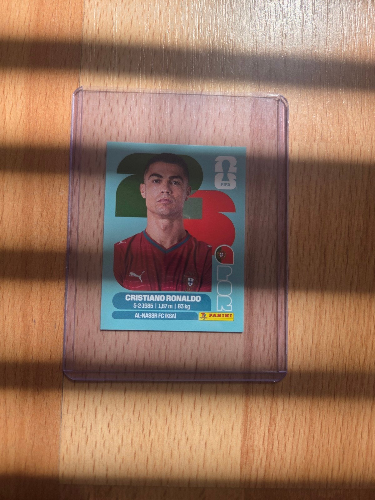 Cristiano Ronaldo Panini FIFA 2026 sticker, Ophalen of Verzenden, Zo goed als nieuw, Speelkaart(en)