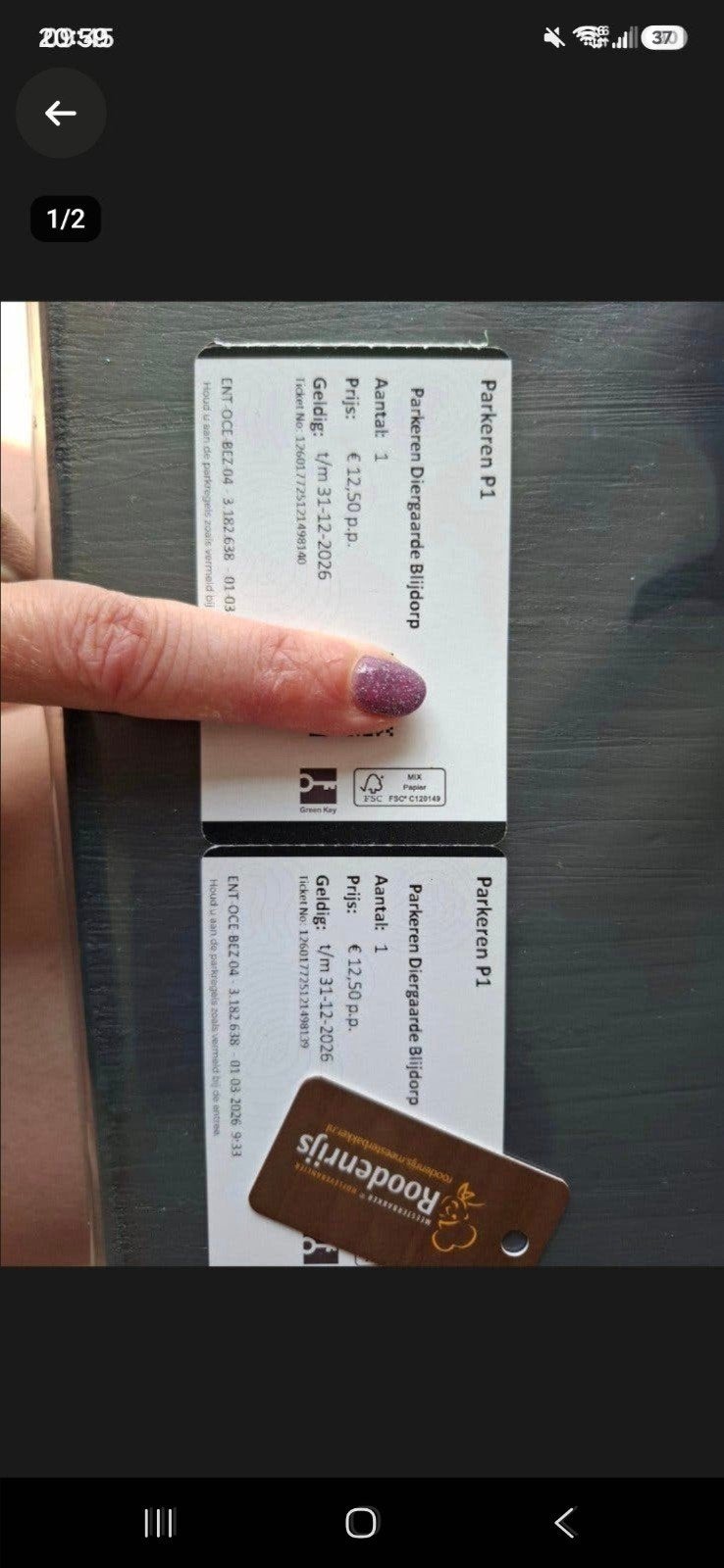 Parkeertickets Blijdorp, Tickets en Kaartjes, Cadeaubon