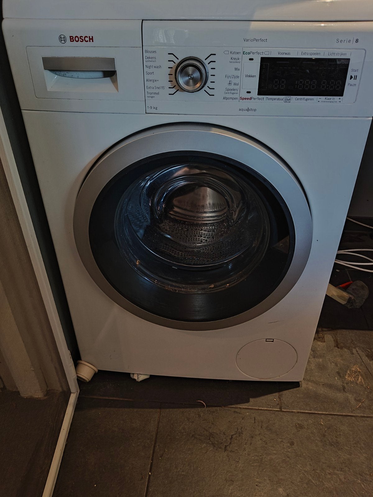 Bosch VarioPerfect Serie 8 Wasmachine - Scharnier defect, Ophalen, Gebruikt, Minder dan 85 cm, 1200 tot 1600 toeren
