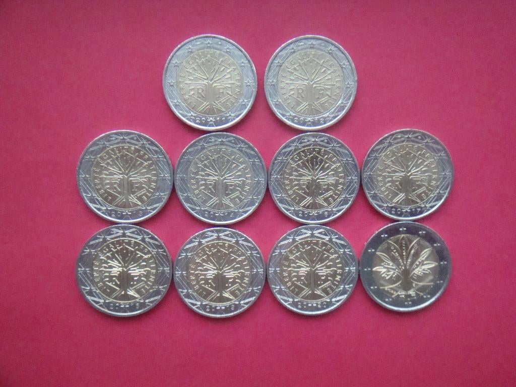 Frankrijk setje 2 Euromunten 2011/2022., Postzegels en Munten, Munten | Europa | Euromunten, Verzenden, Frankrijk, 2 euro, Setje