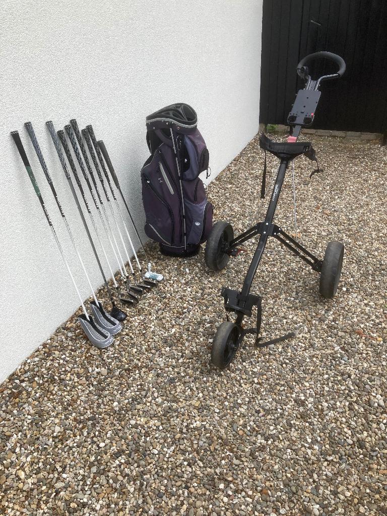Golfset compleet met tas en trolley, Ophalen, Gebruikt