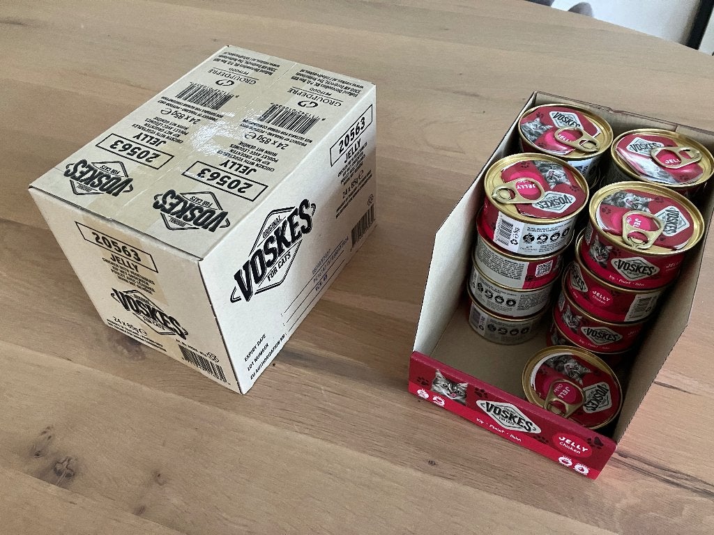 Voskes nat kattenvoer gelei kip 17x + kip/groenten 24x, Dieren en Toebehoren, Ophalen, Kat