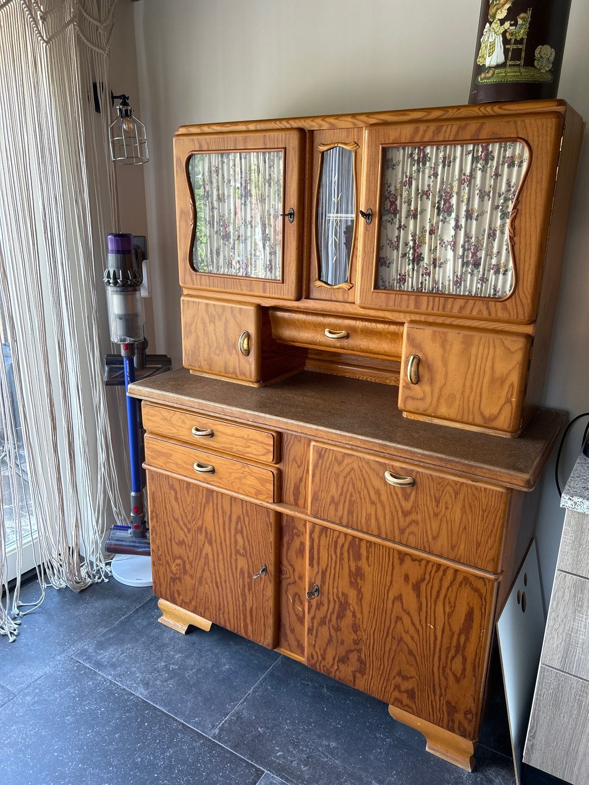 Vintage Keukenbuffet / Dressoir - Jaren '50 Eikenhout, Ophalen