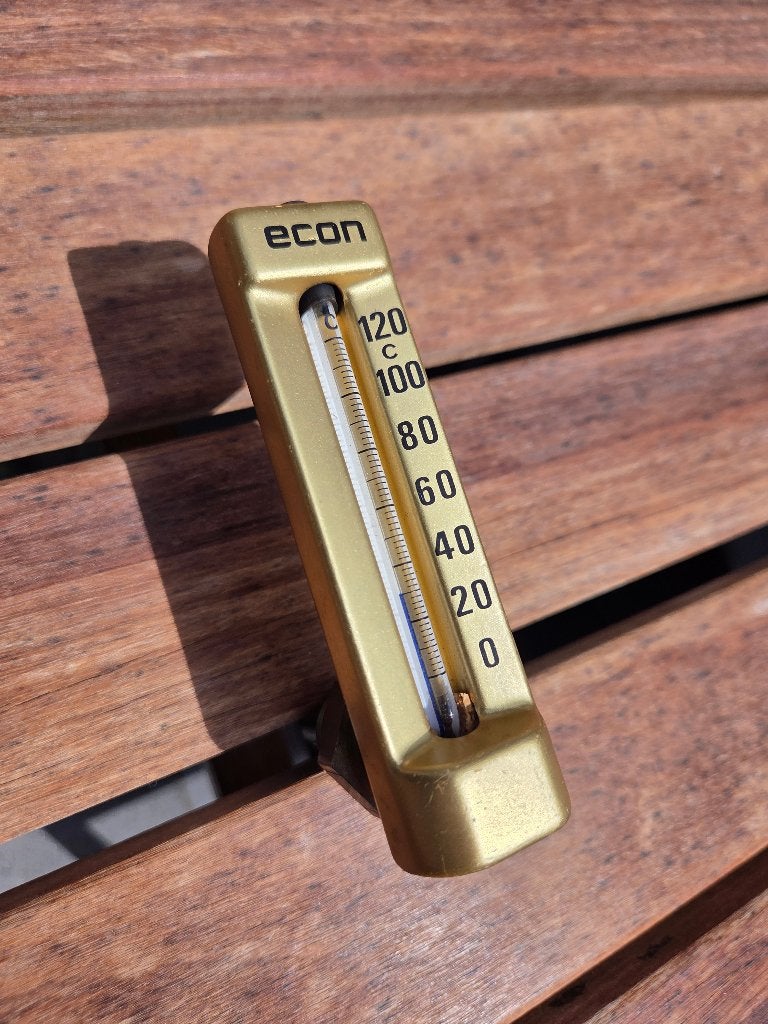 ECON messing glasthermometer / hoekthermometer (0 - 120C), Ophalen, Nieuw, Motor en Techniek