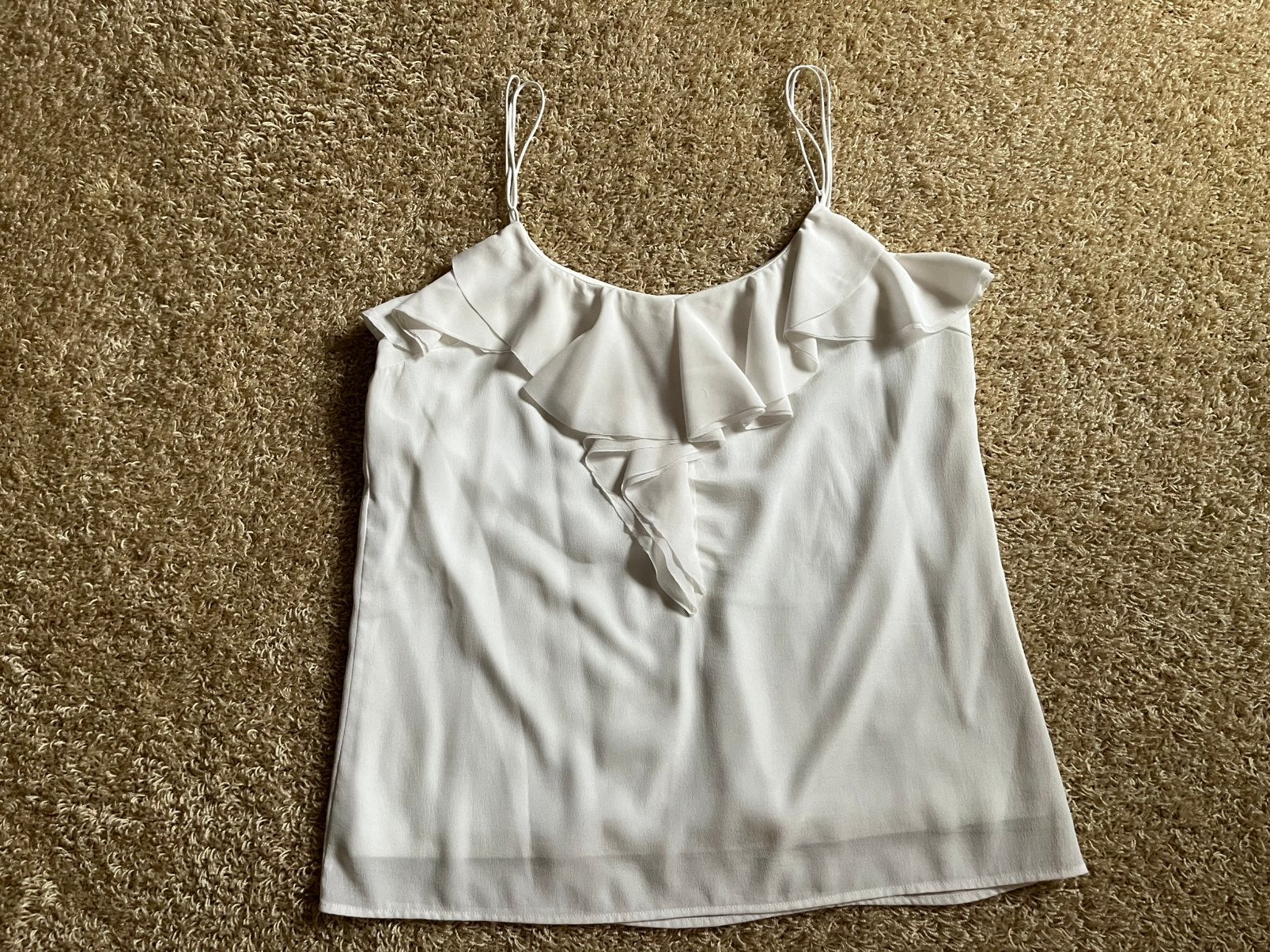 Vero moda chiffon roezel top crème wit/off white mt. M/L, Maat 38/40 (M), Wit, Ophalen of Verzenden, Zo goed als nieuw