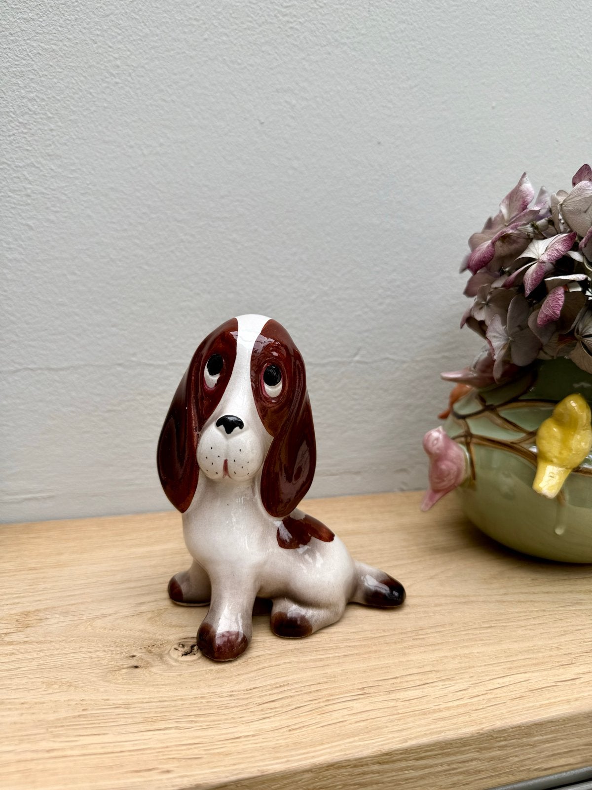 Vintage Italiaans Keramiek Hondje - Basset Hound, Ophalen of Verzenden, Gebruikt, Hond of Kat, Beeldje of Figuurtje