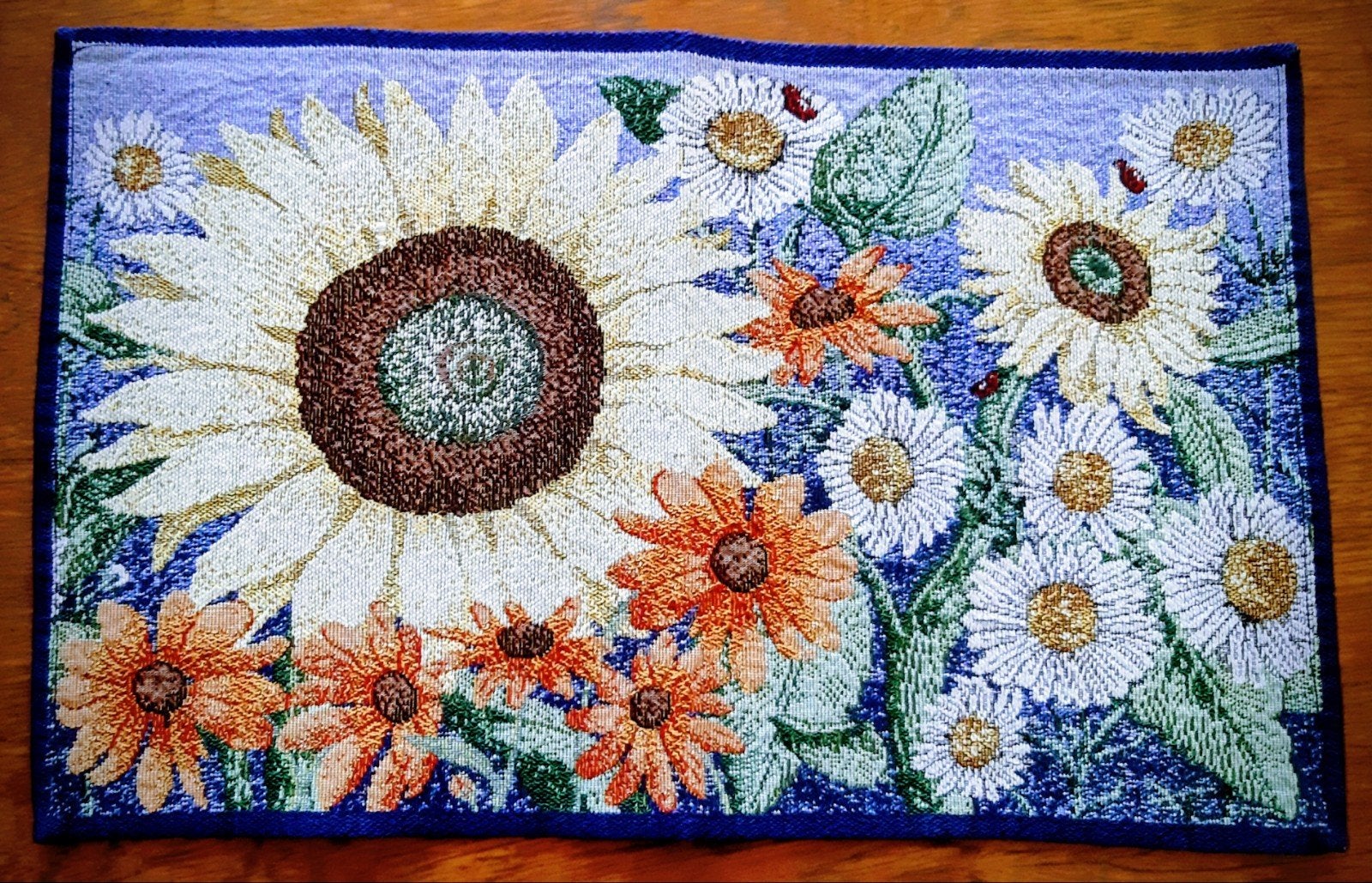 6 Placemats gobelinstof zonnebloemen, Huis en Inrichting, Tafelkleden, Ophalen