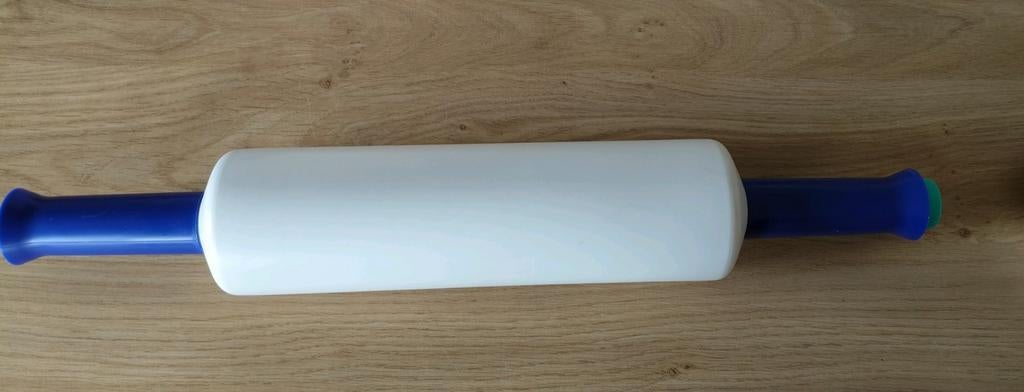GROTE DEEGROLLER VUL BAAR MET bv water*WIT/BLAUW TUPPERWARE, Huis en Inrichting, Keuken | Tupperware, Verzenden, Gebruikt, Blauw