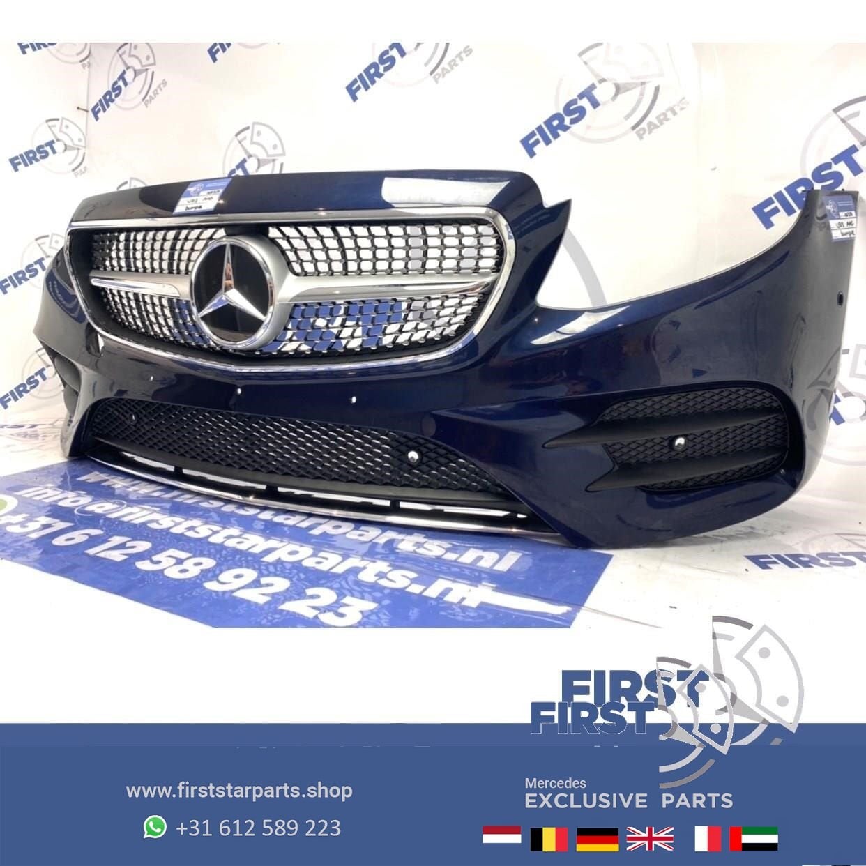 W213 AMG LINE VOORBUMPER + DIAMOND GRIL Mercedes E Klasse BL, Gebruikt, -, Voor, Ophalen of Verzenden