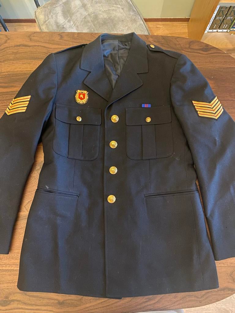 Brandweer uniform jaren '80 - Scheerwol - Maat M/L, Ophalen of Verzenden, Overige soorten, Nederland, Kleding of Schoenen