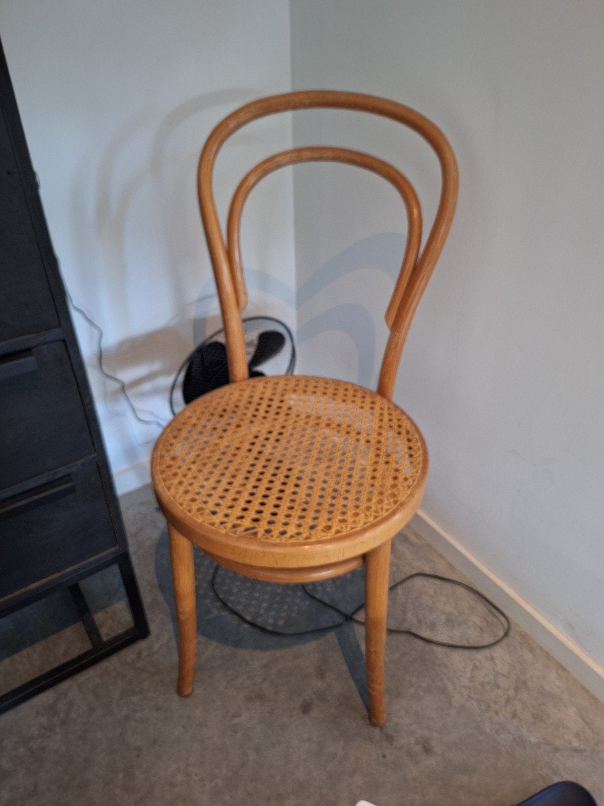 Vintage Thonet stoel met rotan zitting, Ophalen