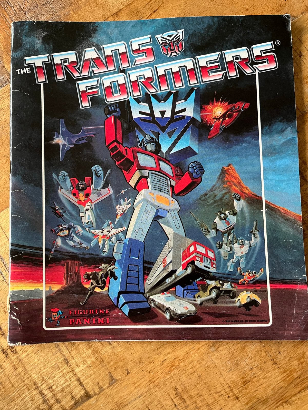 Vintage Panini The Transformers Stickerboek (1987), Ophalen, Gebruikt, Strip of Tekenfilm