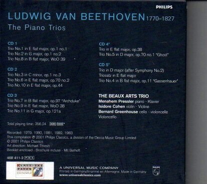 Beethoven: The Piano Trios - The Beaux Arts Trio (5 CD Box), Kamermuziek, Boxset, Ophalen of Verzenden, Zo goed als nieuw