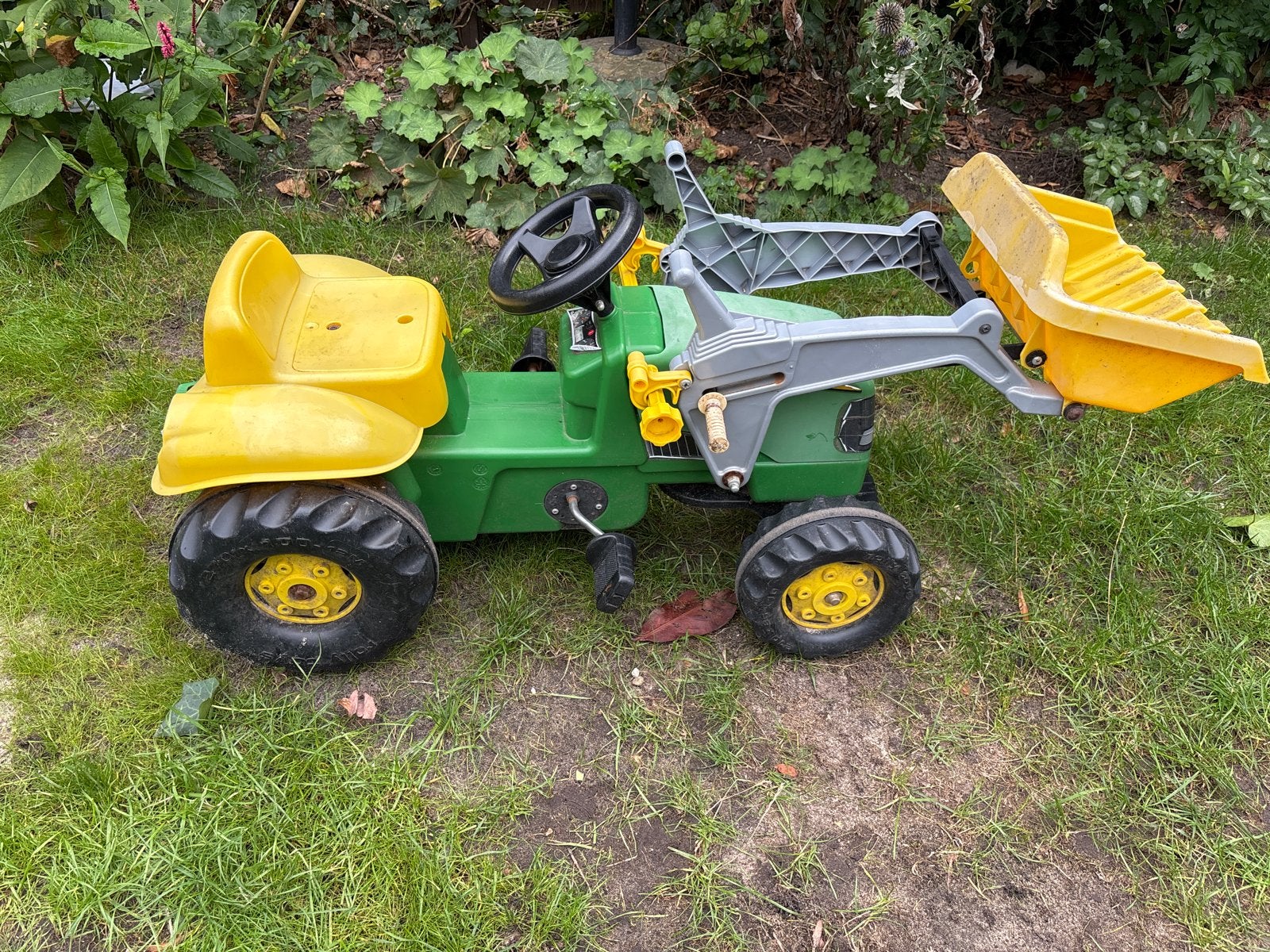 John Deere traptractor met voorlader en aanhanger, Ophalen, Gebruikt, Trapvoertuig