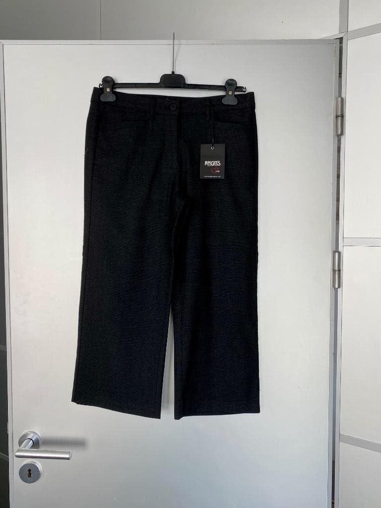 I163 Nieuw: Angels: 36=S  broek Kate Bermuda zwart/grijs, Zwart, Nieuw, Ophalen of Verzenden, Driekwart