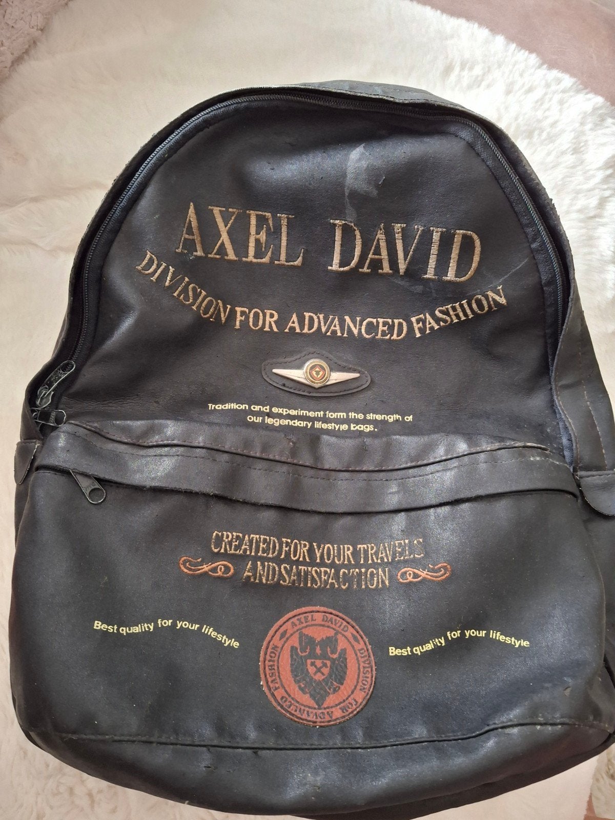 Vintage Axel David Rugzak - Zwart Bagsac, Ophalen