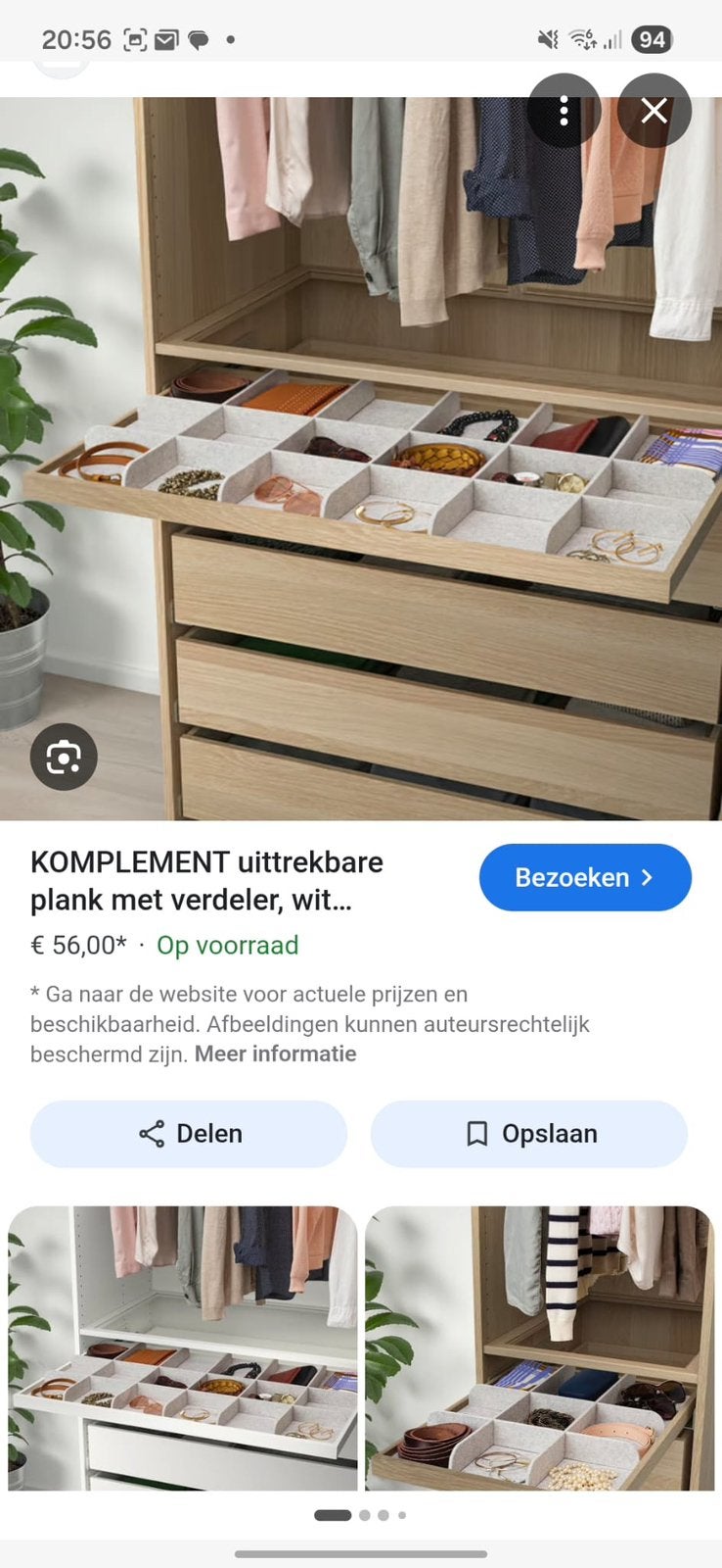 Uittrekbare lade met verdeler  IkeaPaxkast breedte 100cm, Huis en Inrichting, 200 cm of meer, Zo goed als nieuw, 50 tot 75 cm