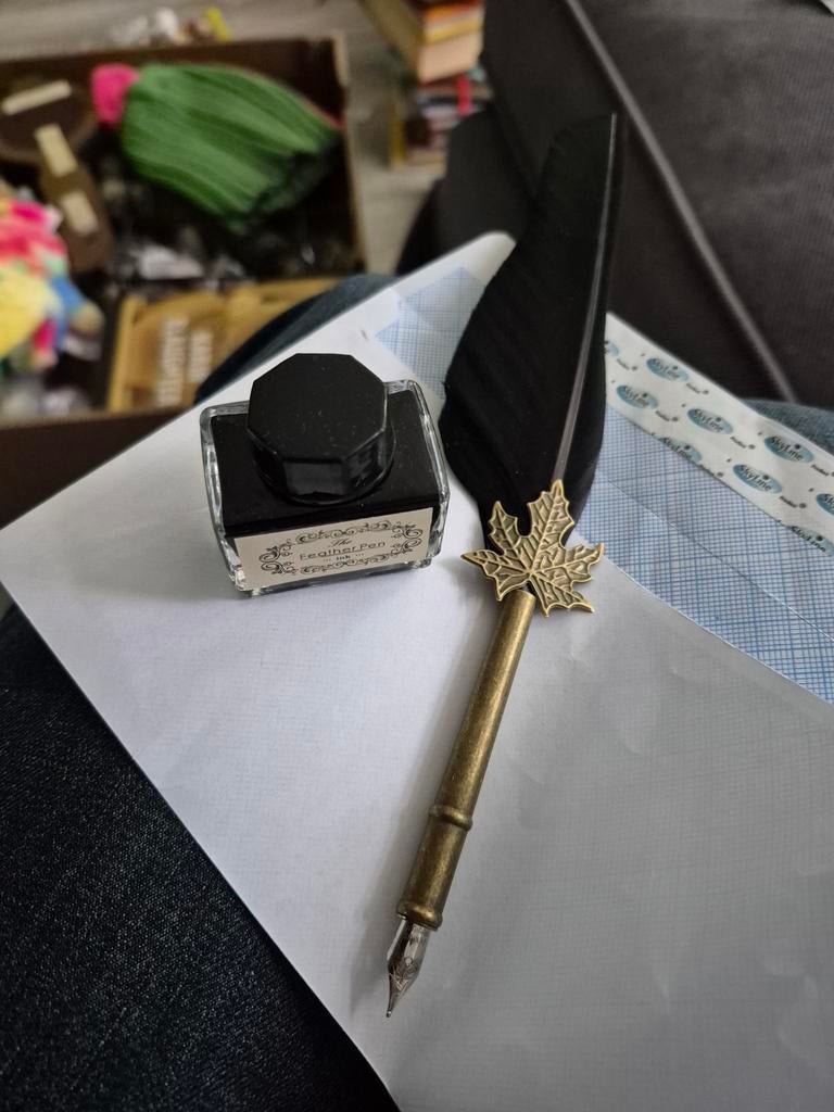 Inktpot en schrijfveer. ( retro), Ophalen of Verzenden, Overige typen
