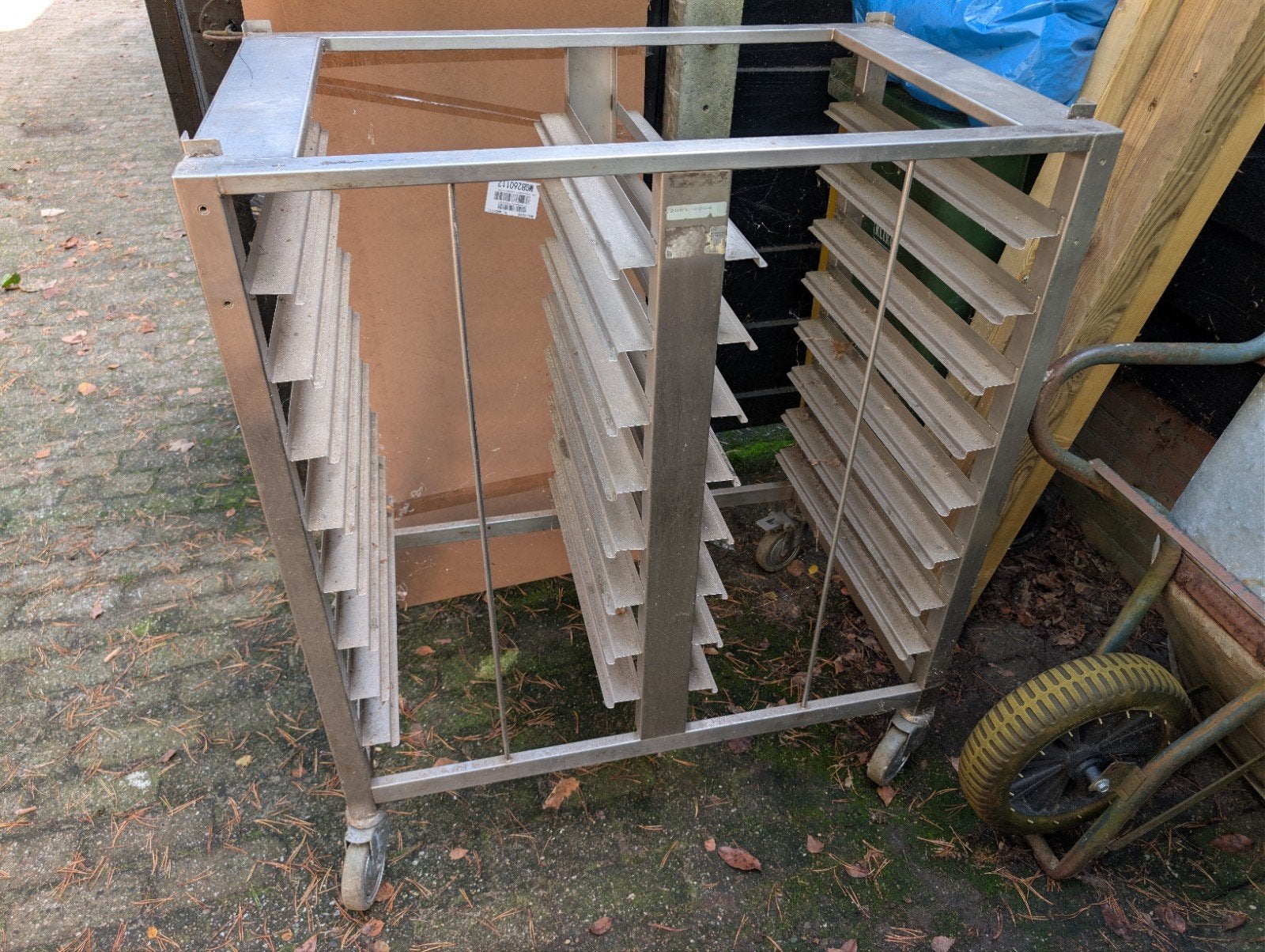 RVS Regaalwagen met wielen - Gebruikt gastronorm, Huis en Inrichting, Ophalen
