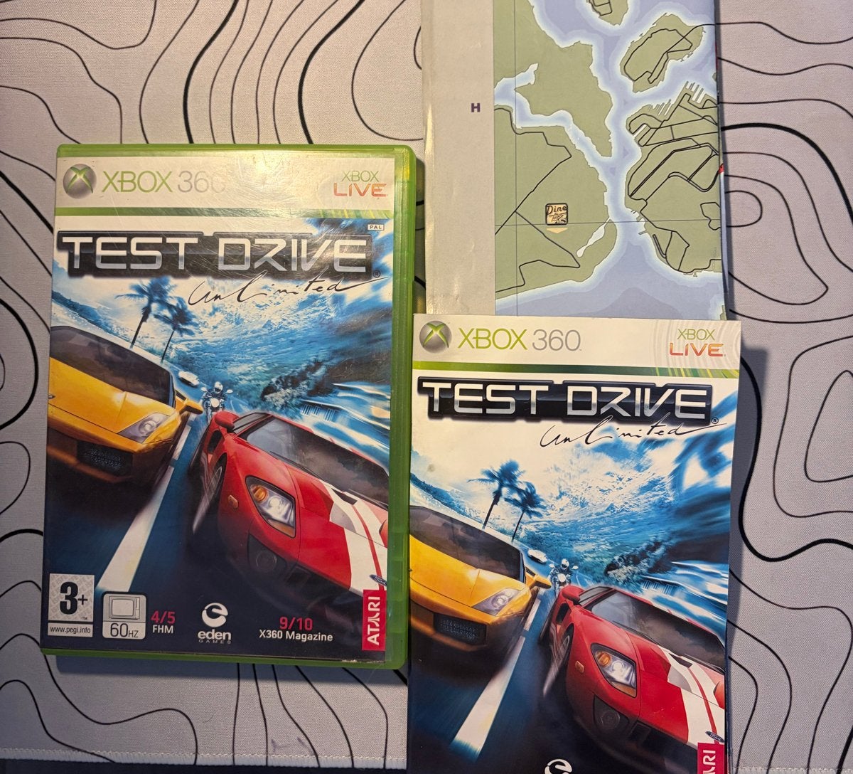 Test Drive Unlimited - Xbox 360 (incl. kaart), Online, Gebruikt, 1 speler, Racen en Vliegen