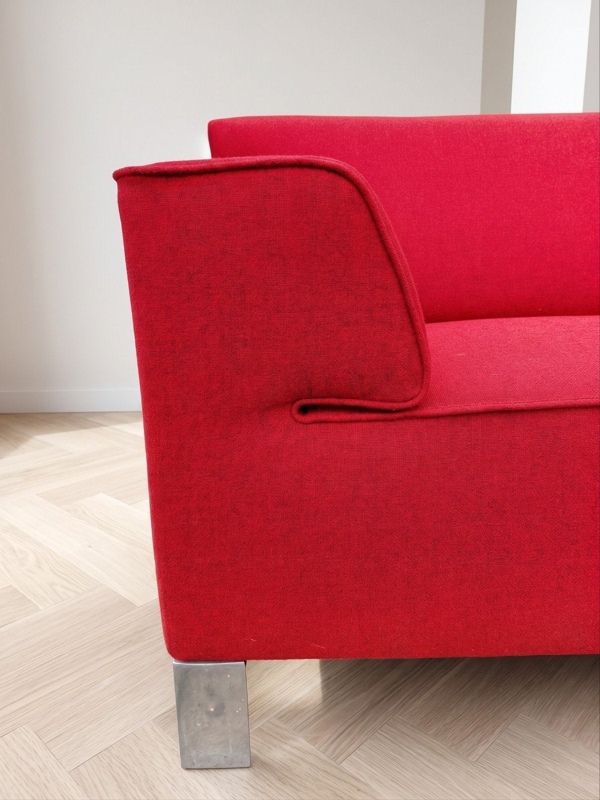 Pode Insert | Hoekbank | Opnieuw bekleed | Rood wol kvadrat, Huis en Inrichting, Hout, Info@andriesign.nl, Hoekbank, Ophalen of Verzenden