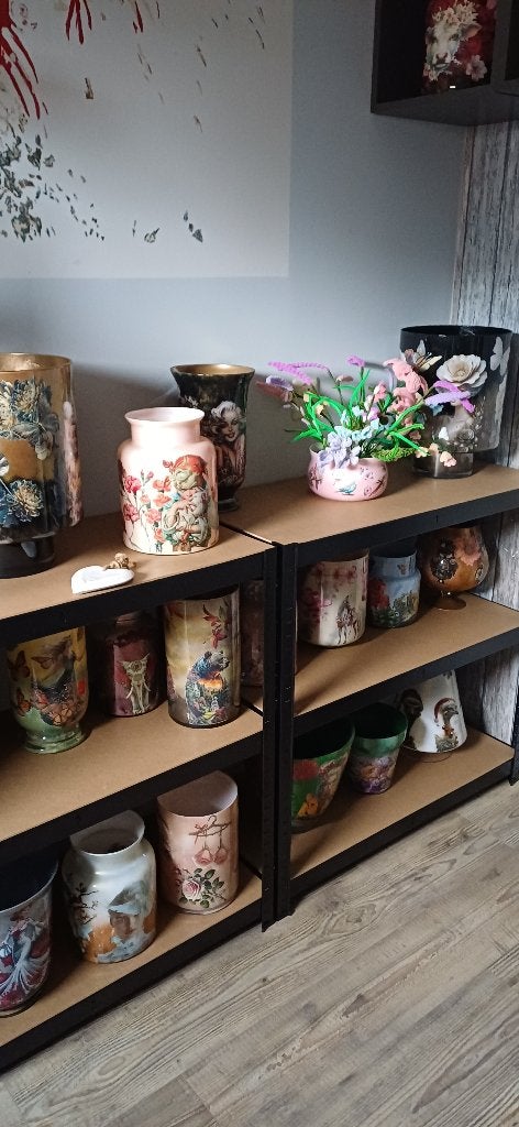Decoupage vazen, Ophalen, Handgemaakt, Meerkleurig, Nieuw