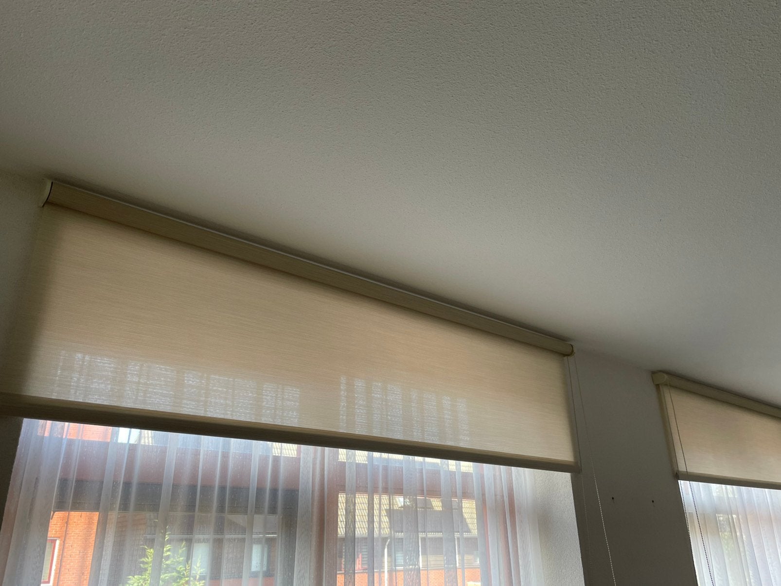ROLGORDIJNEN, Huis en Inrichting, Stoffering | Gordijnen en Lamellen, Ophalen, Zo goed als nieuw, Beige, Rolgordijn