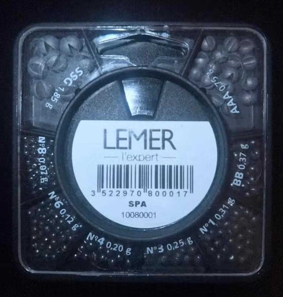 Doosje met Lemer penvissen lood in verschillende gewichten, Verzenden, Nieuw, Dobber of Lood