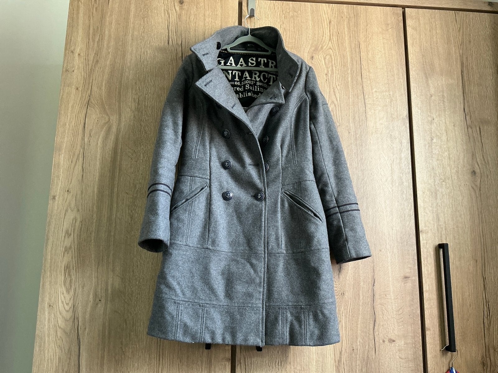 Gaastra wollen jas, maat L - Stijlvol en warm, Ophalen, Gedragen, Maat 42/44 (L), Grijs