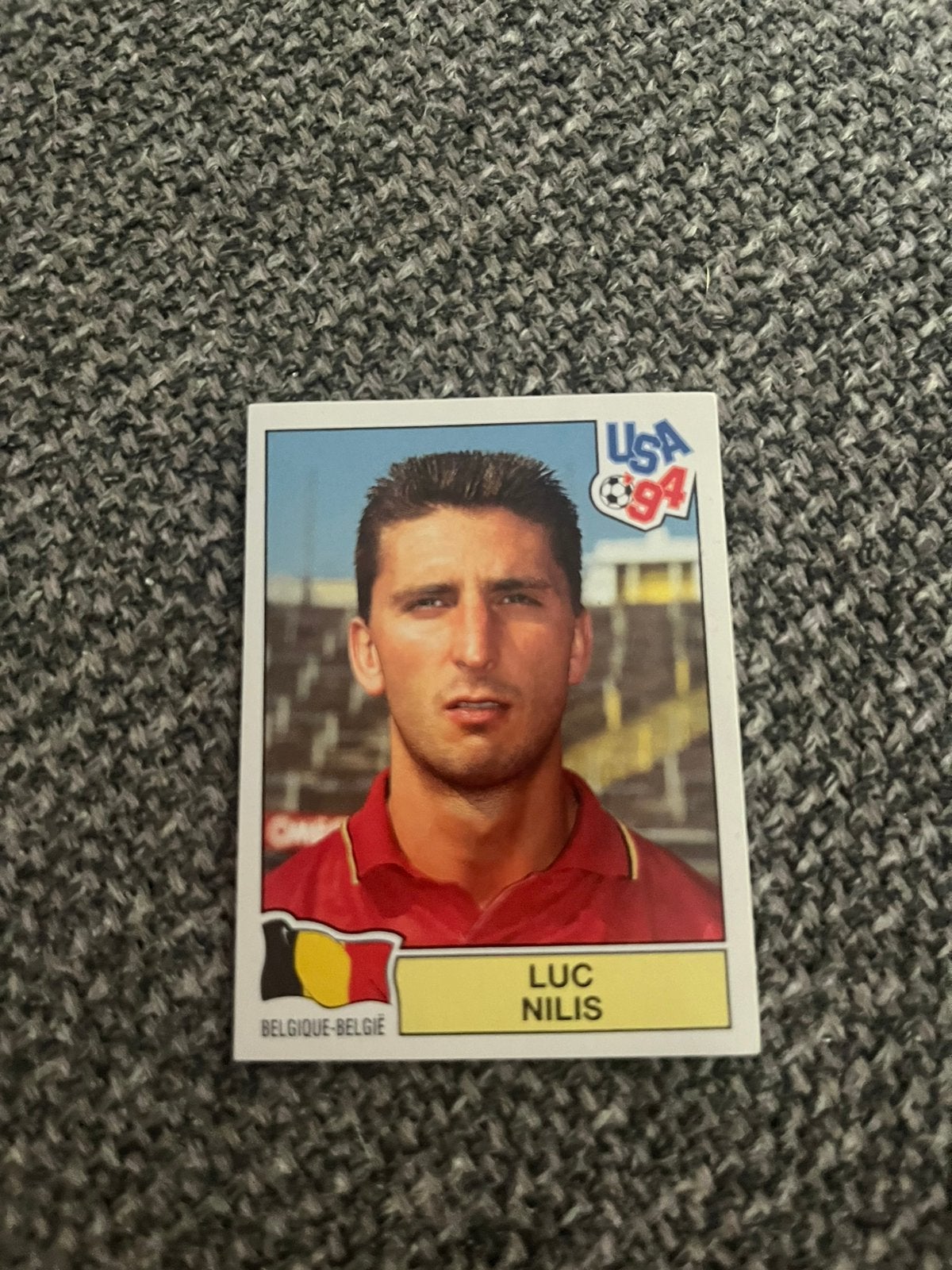 PANINI PLAATJE LUC NILIS BELGIË USA94, Verzamelen, Sportartikelen en Voetbal, Ophalen of Verzenden, Zo goed als nieuw, Buitenlandse clubs
