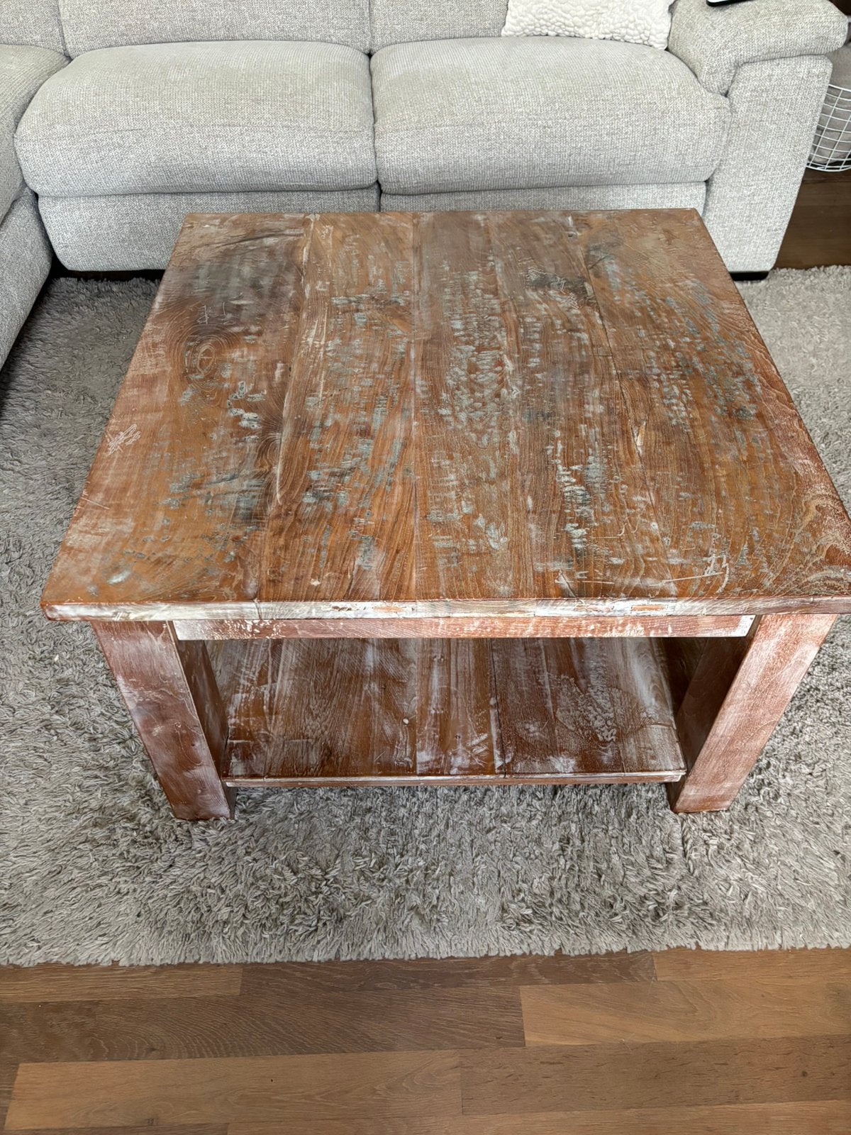 Houten salontafel 80x80x50cm, Huis en Inrichting, Tafels | Salontafels, Ophalen, 100 tot 150 cm, Vierkant, 50 tot 100 cm