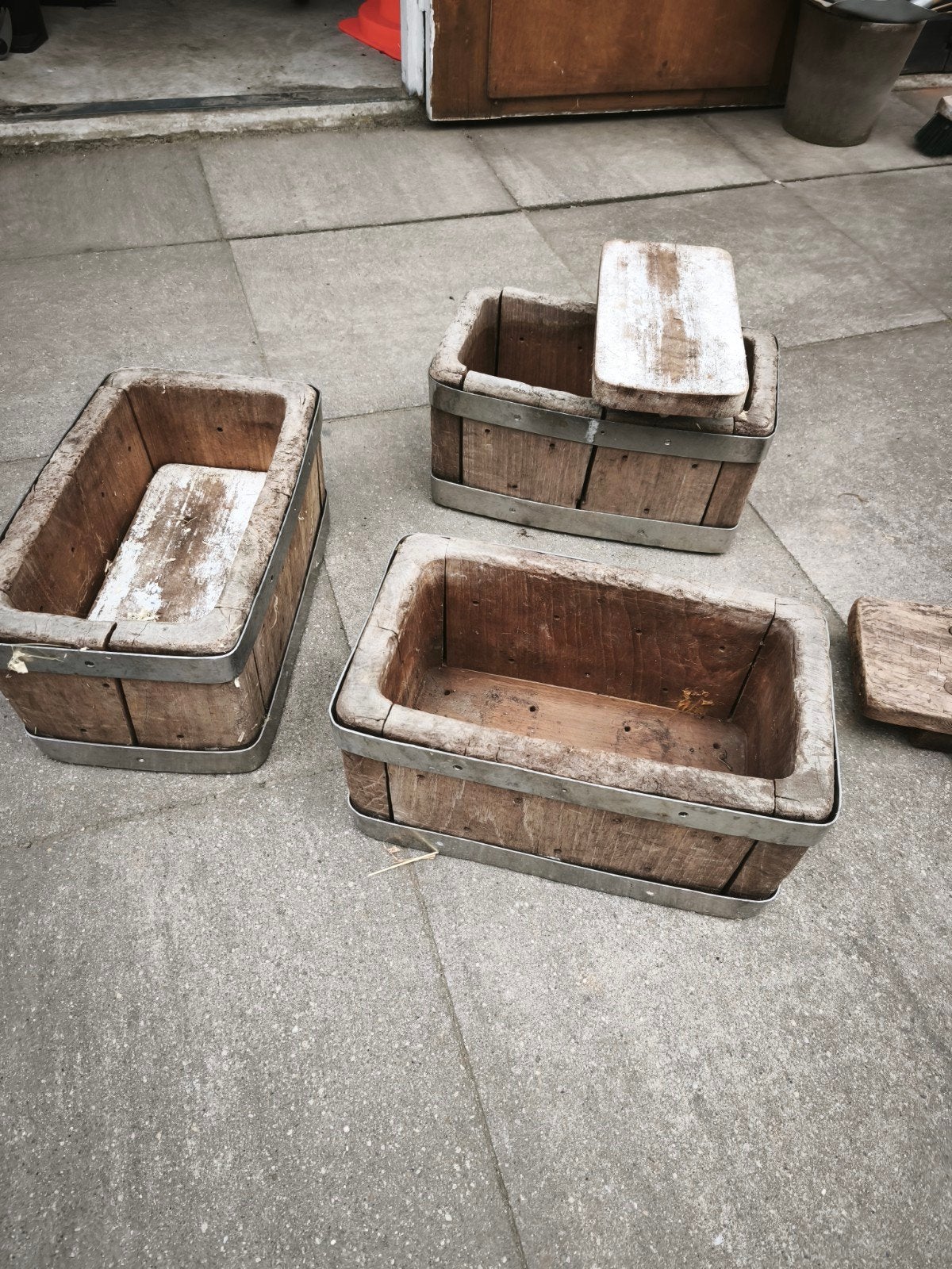 Antieke houten kaasmallen - Set van 3, Ophalen of Verzenden