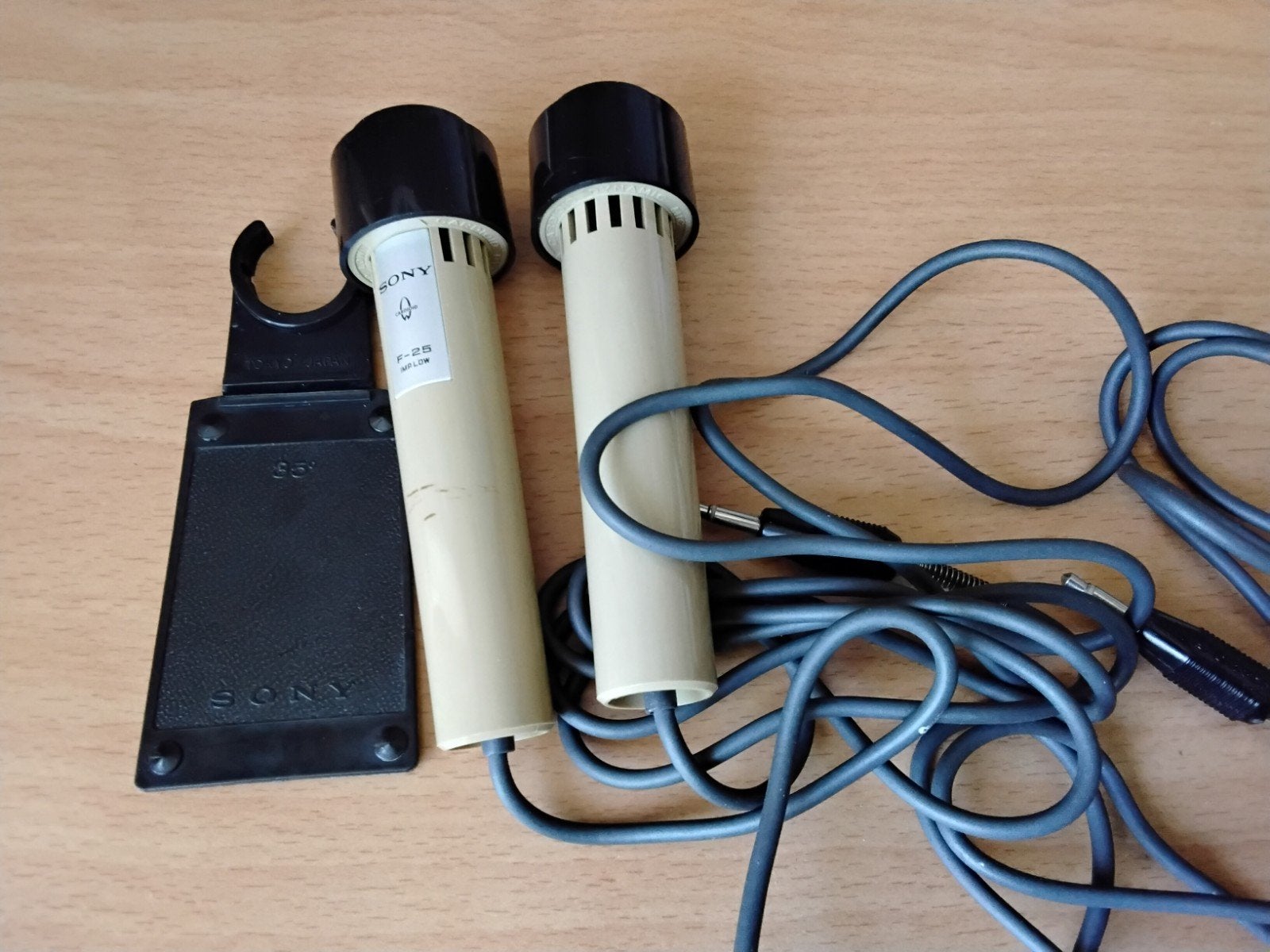 Vintage Sony F-25 Microfoons (Set van 2), Ophalen of Verzenden, Gebruikt, Instrumentmicrofoon