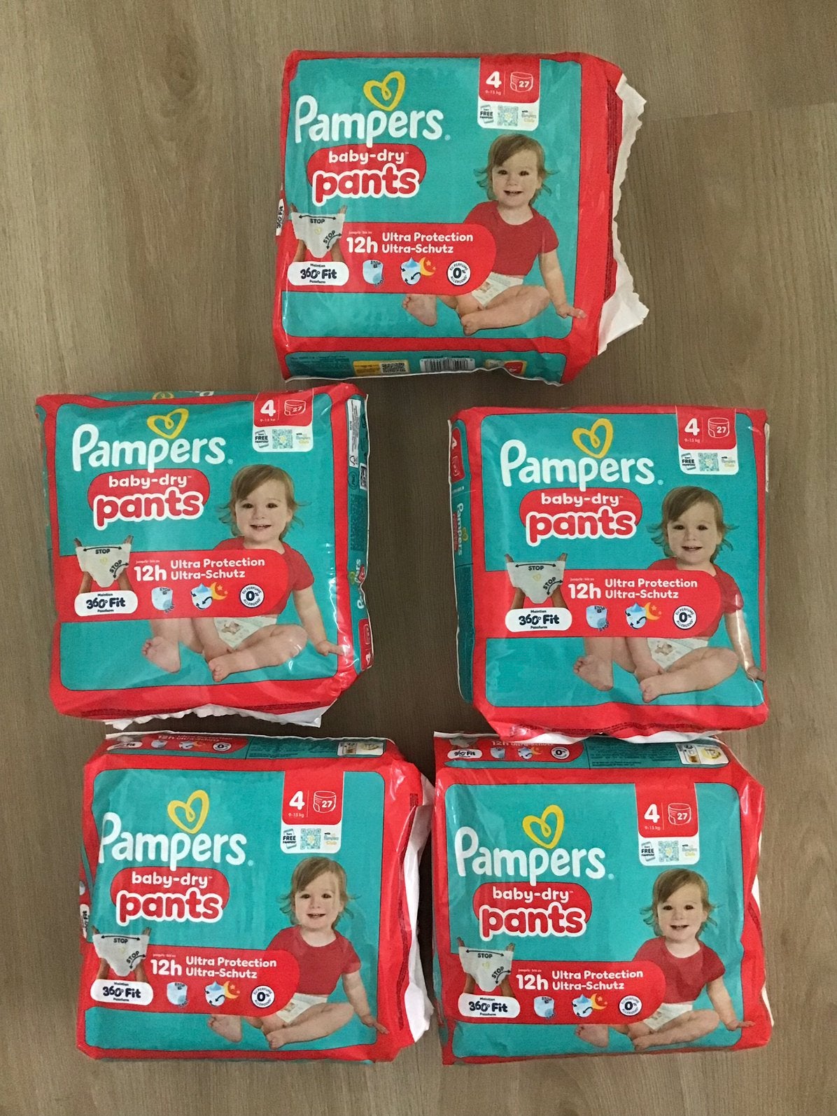 5 pakken Pampers Pants maat 4 van 27 stuks, Ophalen of Verzenden, Nieuw, Overige typen
