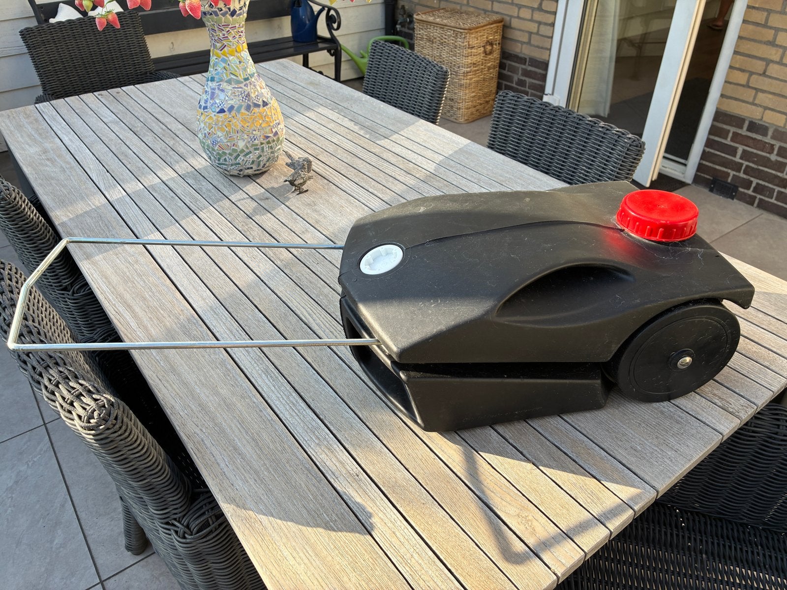 Mobiele afvalwatertank met wielen en trekstang, Ophalen, Zo goed als nieuw