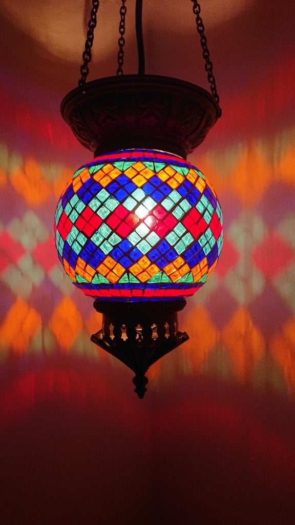 Diverse Oosters Arabische Boho glasmozaiek hanglamp lamp TXL, Ophalen of Verzenden, Nieuw, Glas, Oosters Arabisch 1001nacht Boho Ibiza Marrakech Marokkaans Turks