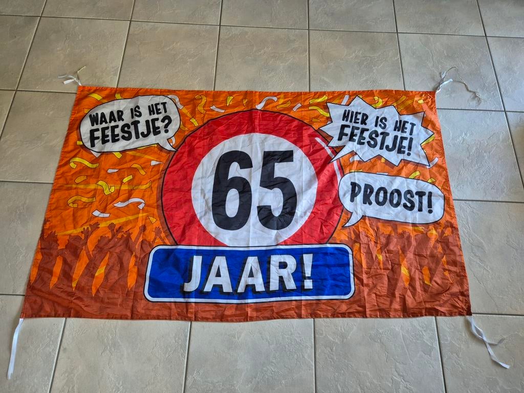 65 jaar grote gevel vlag, Ophalen of Verzenden