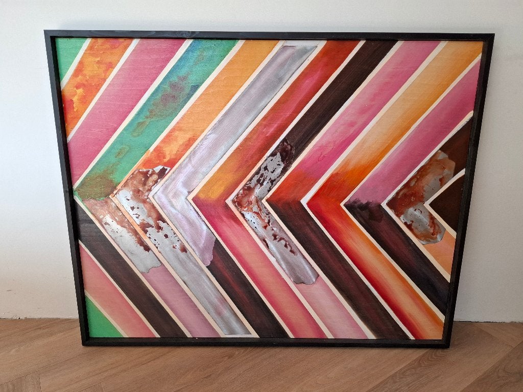 Schilderij Coco Maison, Ophalen, Ingelijst, Gemengde techniek, Hout