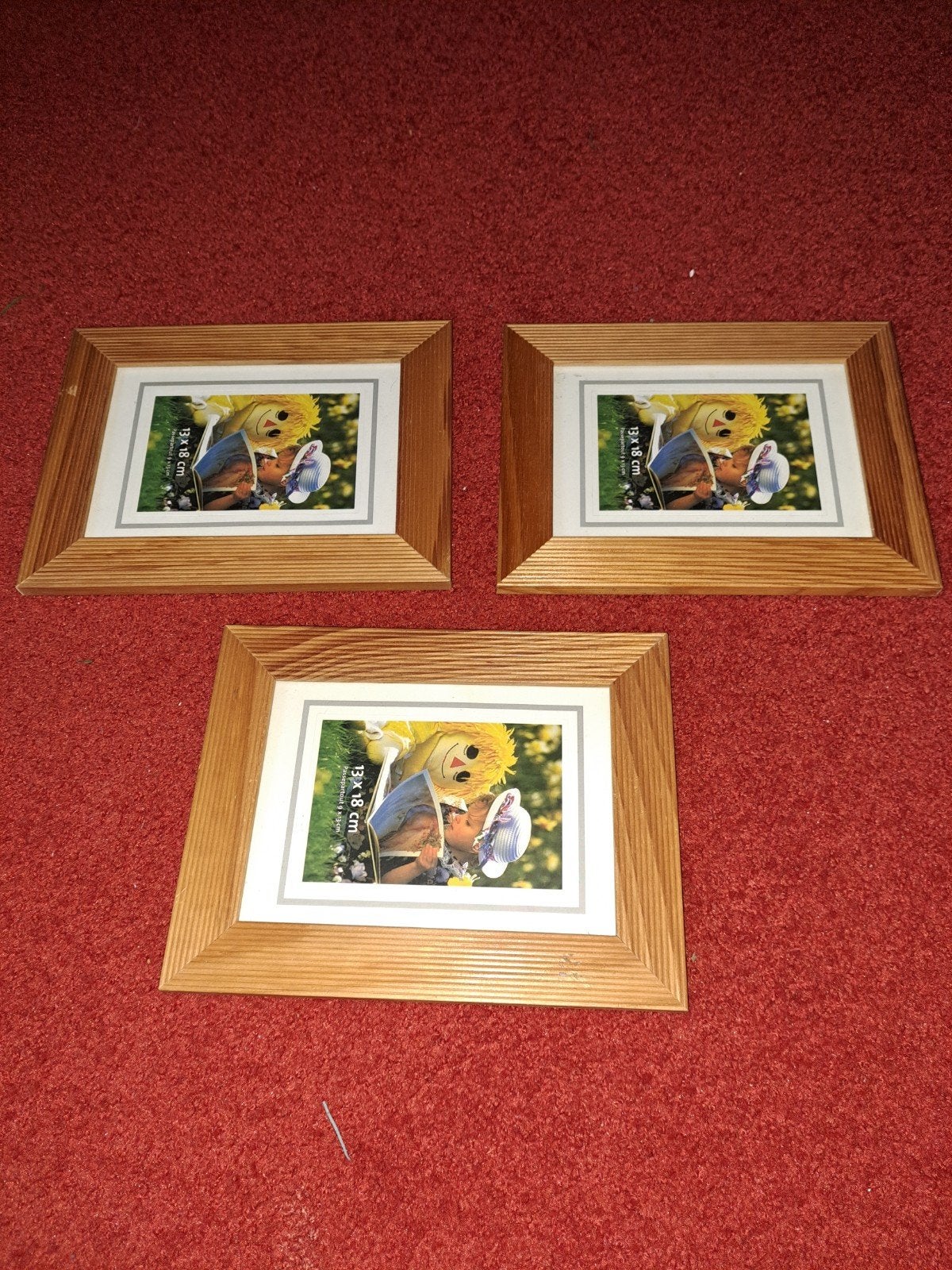 3 Houten fotolijsten met paspetoe 23x28 hang/ Zetten, Minder dan 50 cm, Gebruikt, Overige typen, Ophalen of Verzenden