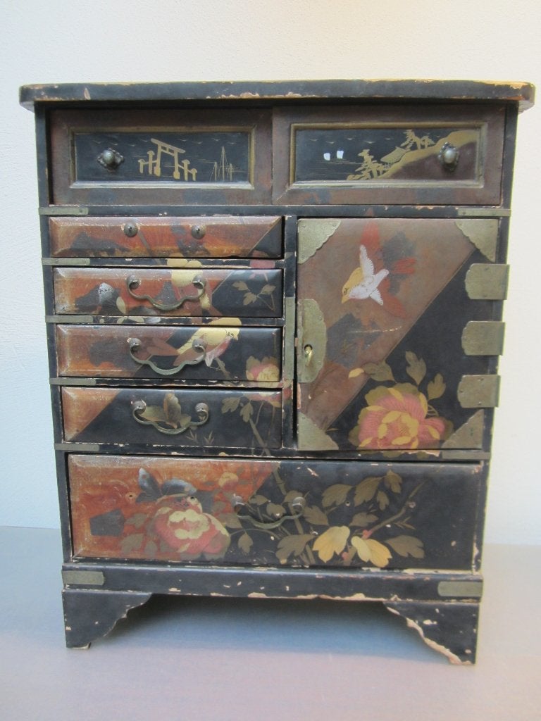 Antieke Chinese/ Japanse bruidskastje/sieraden kastje,, Ophalen of Verzenden