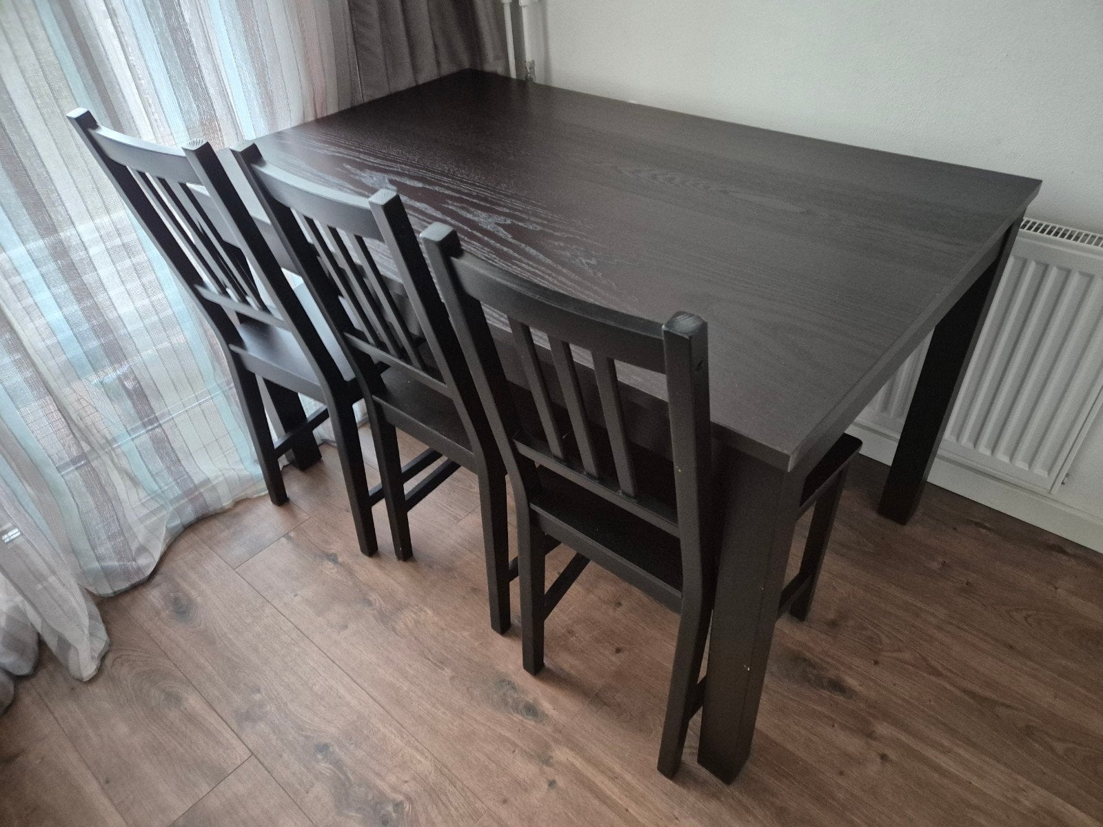 Ikea extendable dinner table with 6 chairs, Ophalen, Gebruikt, 100 tot 150 cm, 50 tot 100 cm
