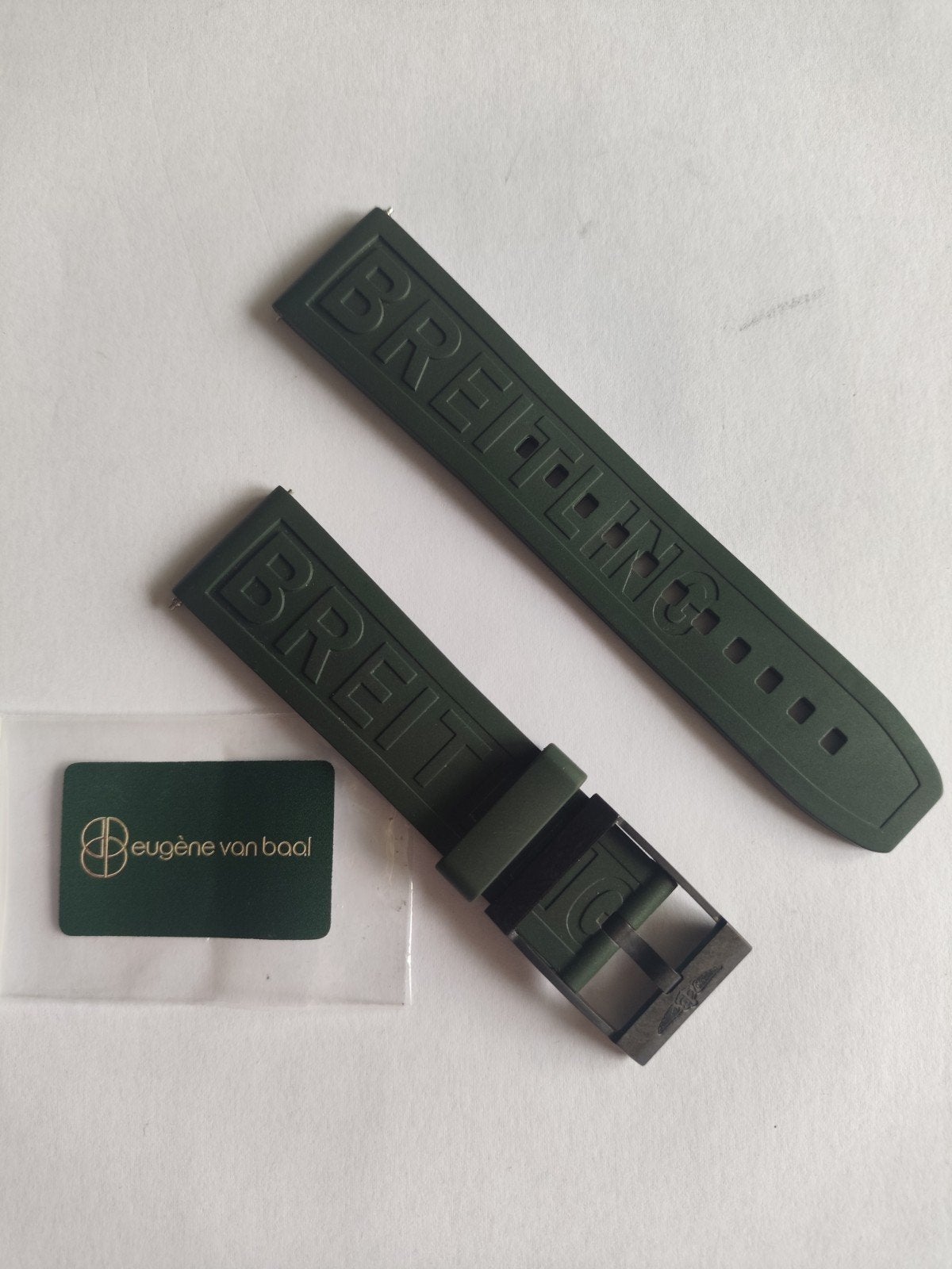 T.k. nieuwe originele Breitling horloge band, groen, 22 mm., Sieraden, Tassen en Uiterlijk, Overige Accessoires, Ophalen of Verzenden