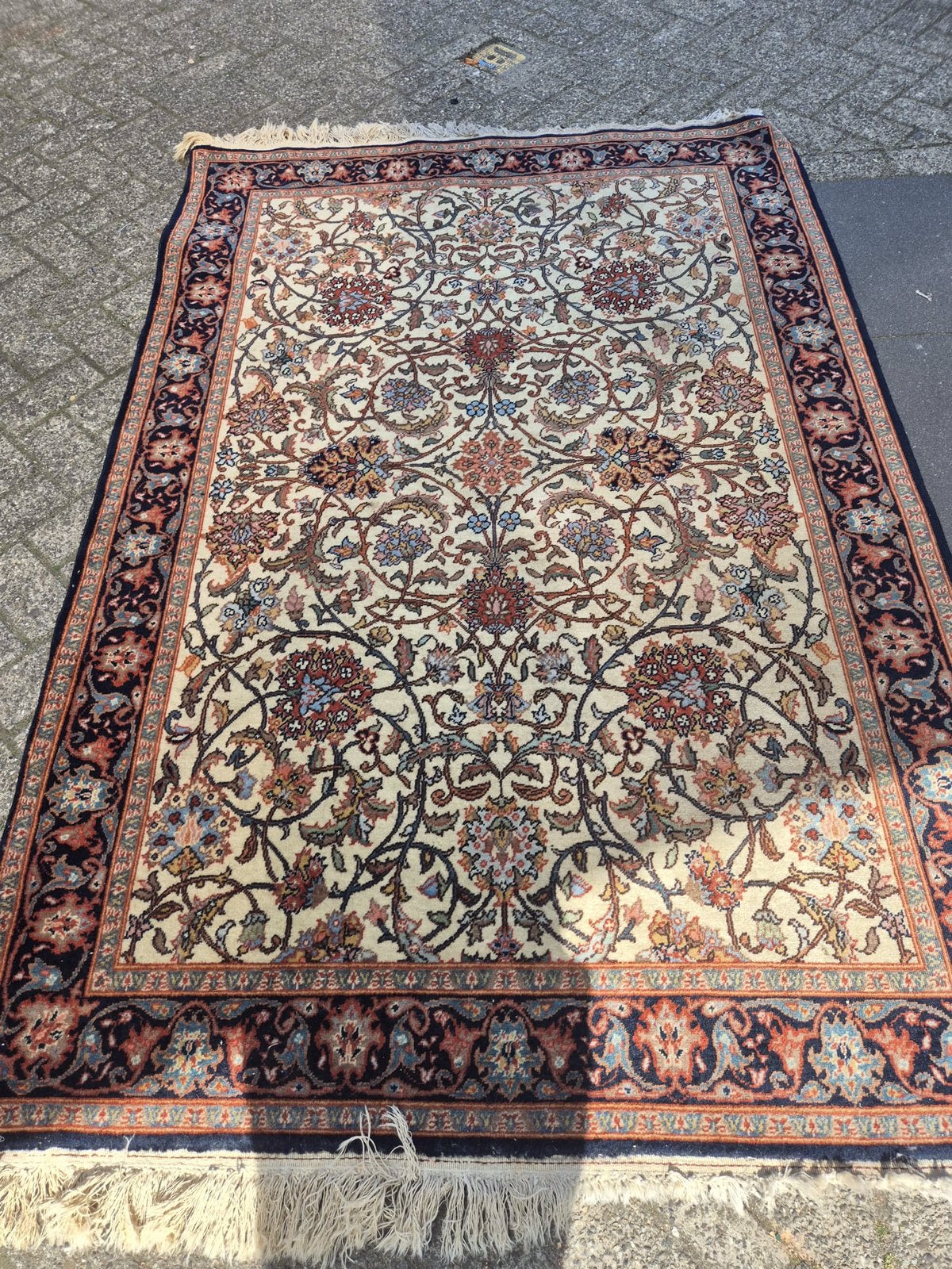 Oud Perzisch handgeknoopt tapijt - 100x150cm, Gebruikt, 100 tot 150 cm, Ophalen of Verzenden, 150 tot 200 cm