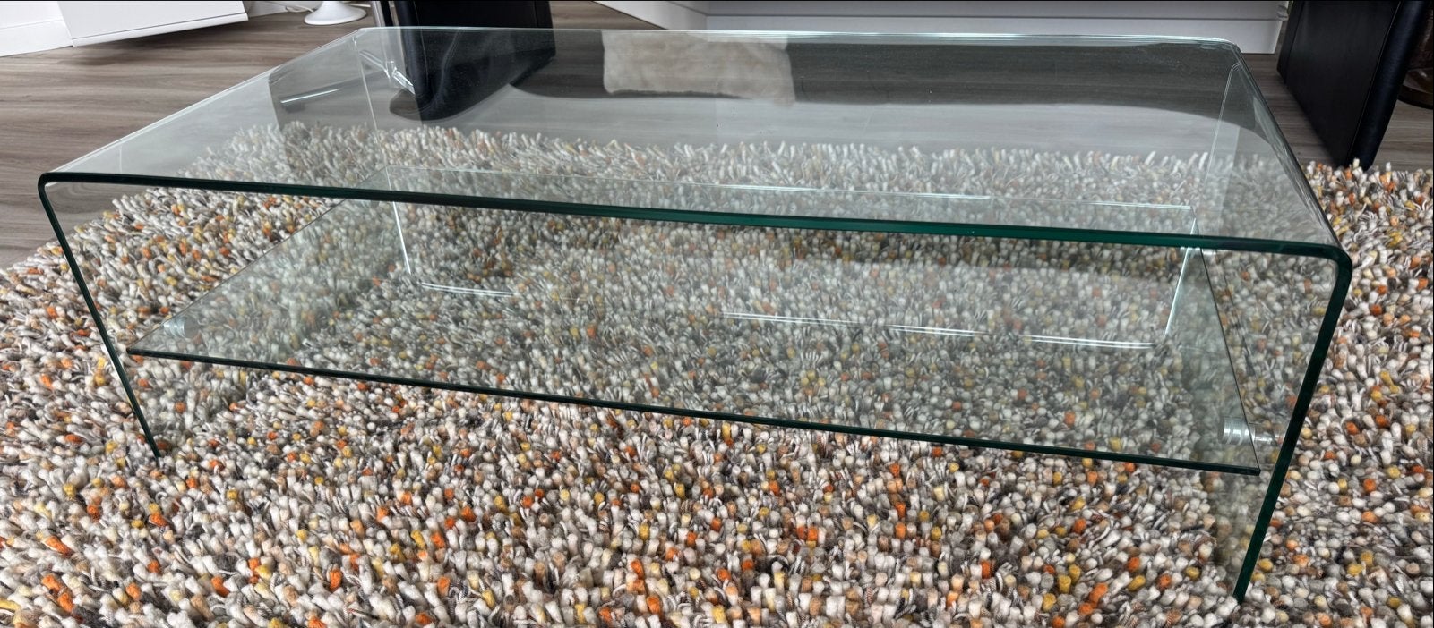 Glazen salontafel - modern en stijlvol, Ophalen, 100 tot 150 cm, 50 tot 100 cm, Glas
