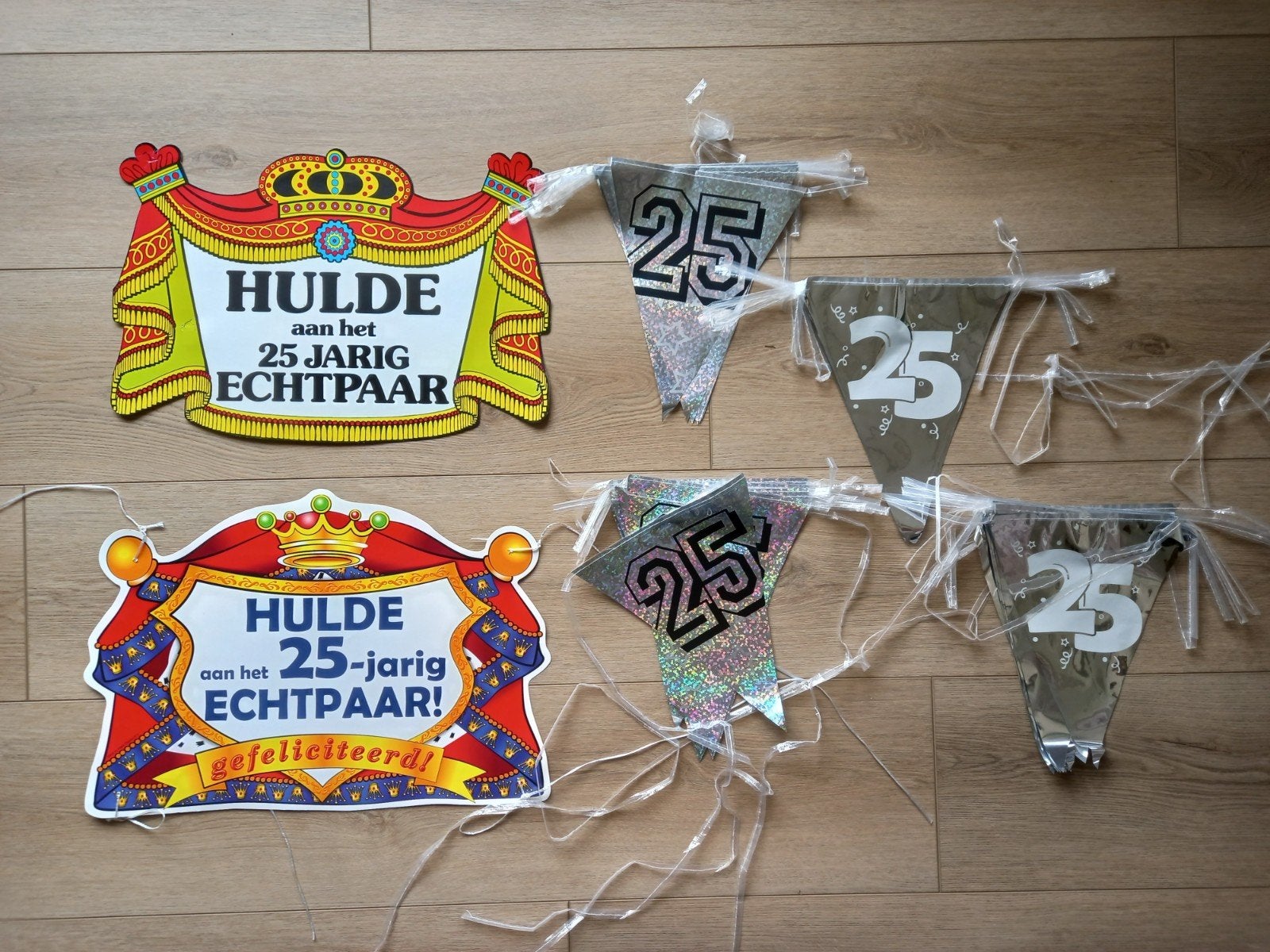 25 jaar getrouwd feestversiering, Hobby en Vrije tijd, Ophalen of Verzenden, Gebruikt, Versiering, Geboorte of Huwelijk
