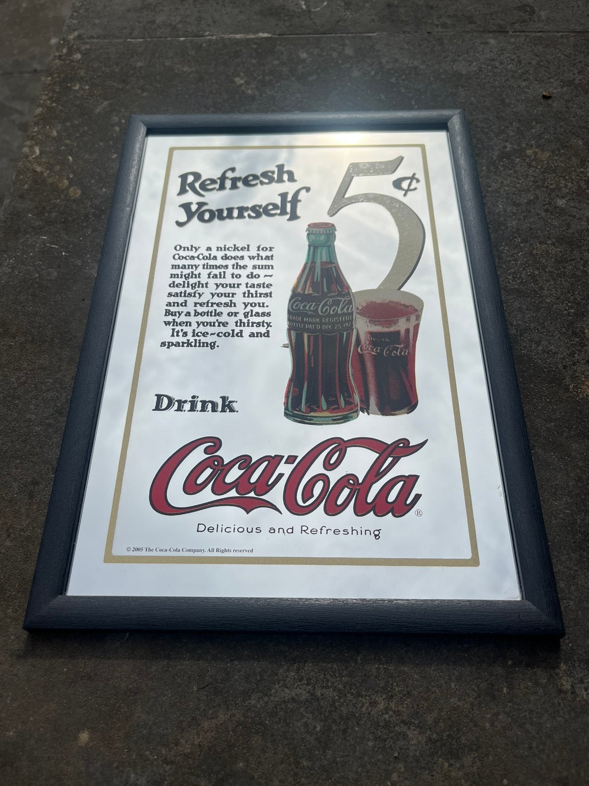 Vintage Coca Cola reclame spiegel - 22x32x1cm, Gebruikt, Gebruiksvoorwerp, ?, ?