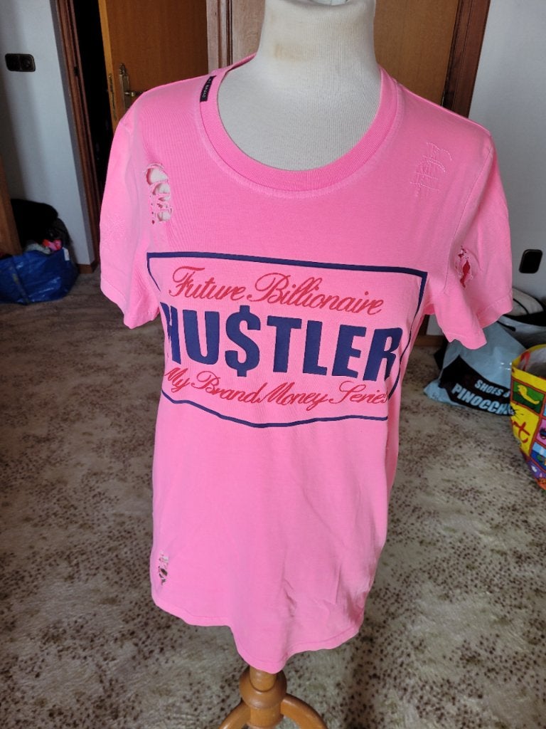 My Brand T-shirt M fel rose met tekst, Maat 48/50 (M), Ophalen of Verzenden, Zo goed als nieuw, Roze